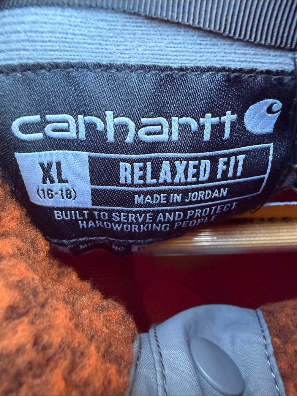 Carhartt Women’s Brown Fleece Pullover Snap Neck Sherpa Sweater Size XL NWT - Picture 4 of 7